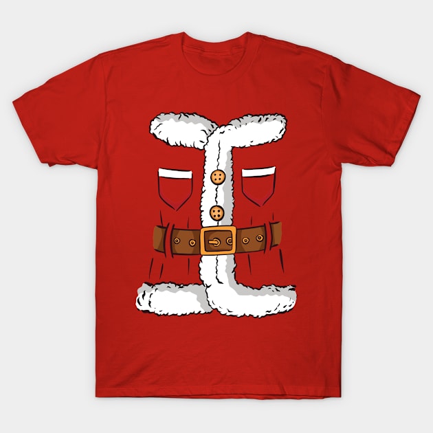 Funny Christmas Santa Costume Gifts, Fun Xmas Red Santa Claus Suit T-Shirt by hugandmug